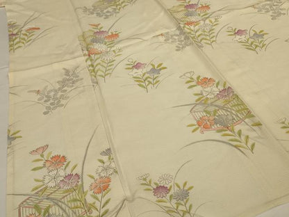 平和屋着物＊夏物 訪問着 絽 花籠文 正絹 逸品 AABG7439jd
