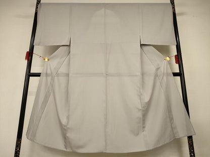 平和屋着物＊夏物　人間国宝・羽田登喜男監修　男性　色無地　絽　絹鼠色　洗える着物　AABG7442jd