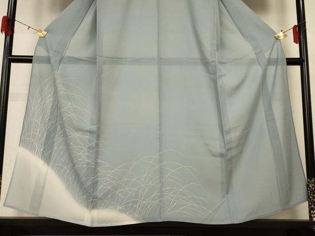 平和屋着物＊夏物 訪問着 絽 草花文 暈し染め 銀糸 正絹 逸品 AABG7460jd