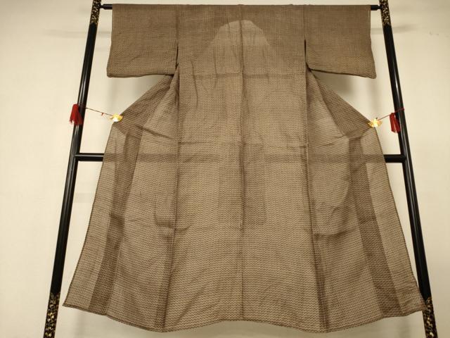 平和屋着物＊夏物 絹芭蕉 幾何学文様 正絹 逸品 AABG7463jd