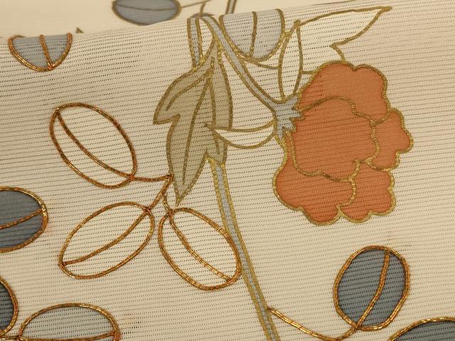 平和屋着物＊夏物 訪問着 絽 駒刺繍 草花文 金彩 正絹 逸品 AABG7464jd