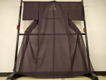 平和屋着物＊夏物 色無地 紗 黒鳶色 正絹 逸品 AABG7469jd