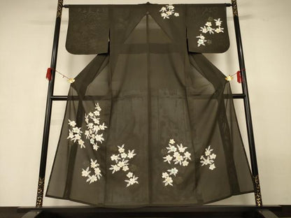 平和屋着物＊夏物 訪問着 絽 草花文 正絹 逸品 AABG7478jd