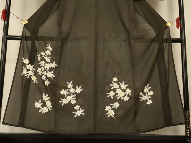 平和屋着物＊夏物 訪問着 絽 草花文 正絹 逸品 AABG7478jd