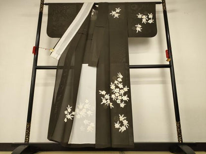 平和屋着物＊夏物 訪問着 絽 草花文 正絹 逸品 AABG7478jd