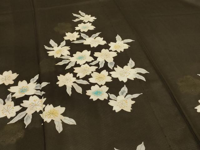 平和屋着物＊夏物 訪問着 絽 草花文 正絹 逸品 AABG7478jd