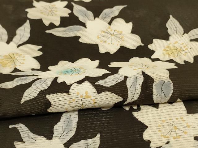 平和屋着物＊夏物 訪問着 絽 草花文 正絹 逸品 AABG7478jd