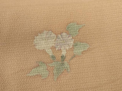 平和屋着物＊夏物 小紋 絽縮緬 草花文 暈し染め 正絹 逸品 AABG7480jd