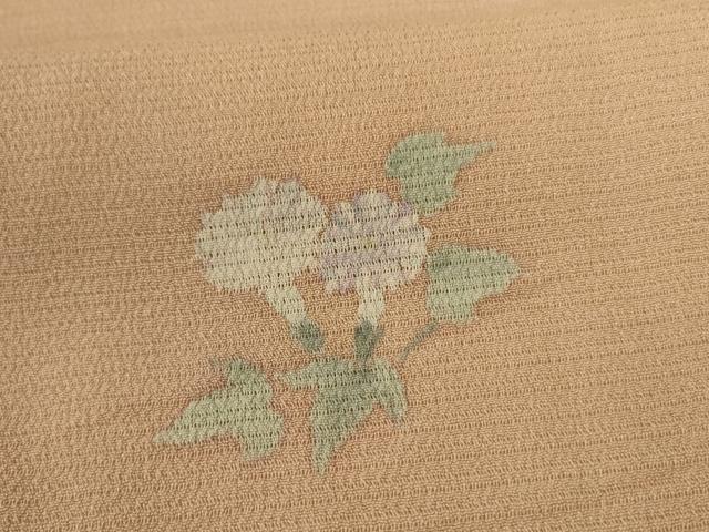 平和屋着物＊夏物 小紋 絽縮緬 草花文 暈し染め 正絹 逸品 AABG7480jd
