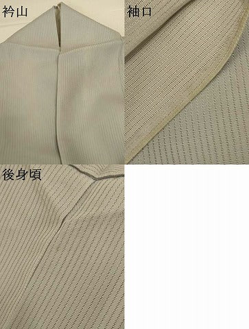 平和屋着物＊夏物 小紋 縦絽 丸文 蛍暈し 正絹 逸品 AABG7481jd