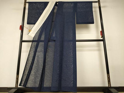 平和屋着物＊夏物 色無地 流水紋紗 褐返色 正絹 逸品 AABG7483jd