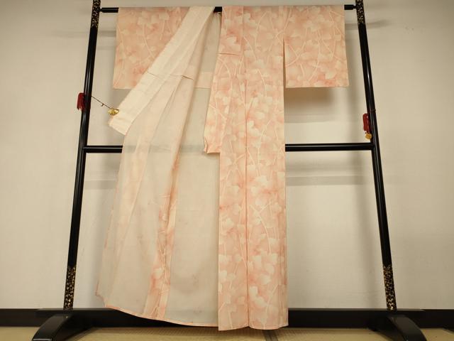 平和屋着物＊夏物 小紋 絽 草花文 正絹 逸品 AABG7484jd