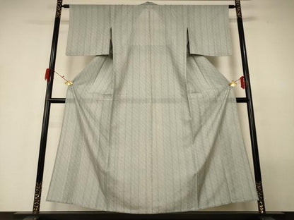 平和屋着物＊夏物 小紋 紗 間道 正絹 逸品 AABG7485jd