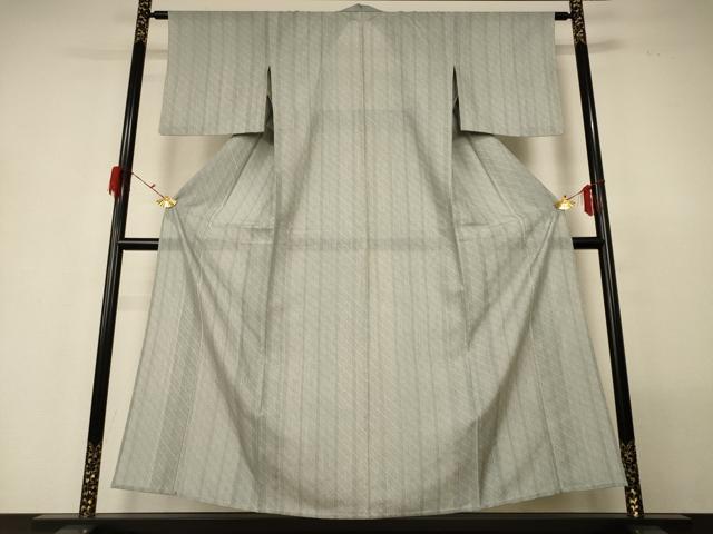 平和屋着物＊夏物 小紋 紗 間道 正絹 逸品 AABG7485jd