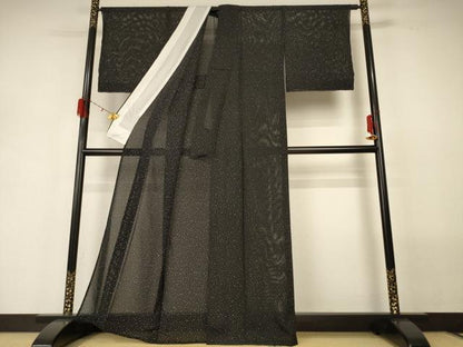 平和屋着物＊夏物　小紋　絽　霞文　正絹　逸品　AABG7486jd