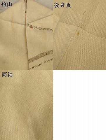 平和屋着物＊夏物 訪問着 絽 刺繍 熨斗草花文 金彩 正絹 逸品 AABG7490jd