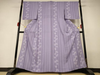 平和屋着物＊夏物 小紋 絽 蔦の葉文 正絹 逸品 AABG7491jd