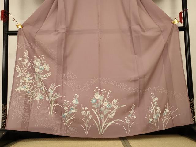平和屋着物＊夏物 訪問着 絽 草花文 正絹 逸品 AABG7493jd