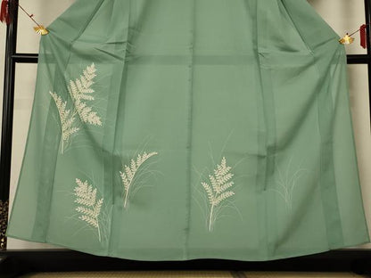 平和屋着物＊夏物 訪問着 絽 草木文 銀彩 正絹 逸品 AABG7497jd