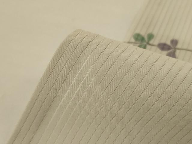 平和屋着物＊夏物　訪問着　縦絽　草花文　金彩　正絹　逸品　AABG7498jd