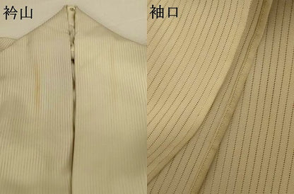 平和屋着物＊夏物　訪問着　縦絽　草花文　金彩　正絹　逸品　AABG7498jd