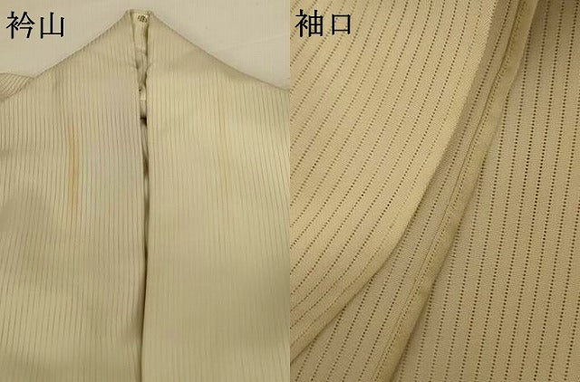 平和屋着物＊夏物　訪問着　縦絽　草花文　金彩　正絹　逸品　AABG7498jd