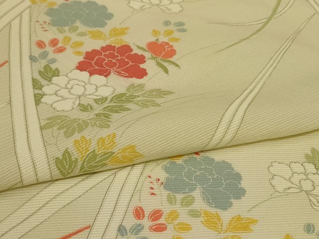 平和屋着物＊夏物 小紋 絽 草花文 正絹 逸品 AABG7503jd