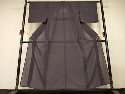平和屋着物＊夏物 色無地 絽 黒橡色 正絹 逸品 AABG7504jd