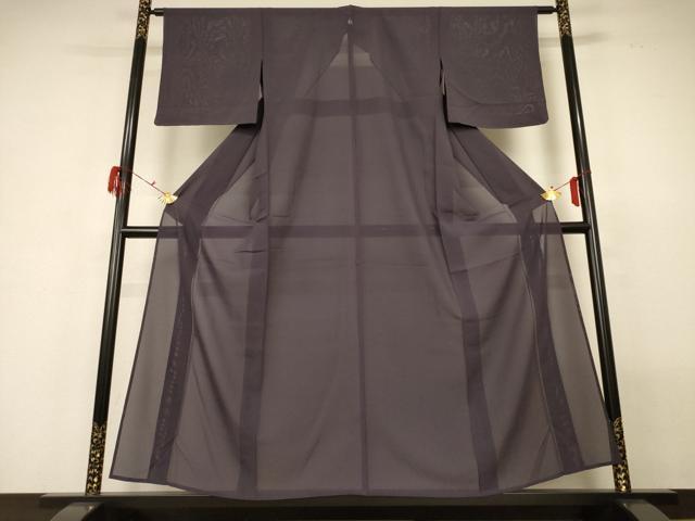 平和屋着物＊夏物 色無地 絽 黒橡色 正絹 逸品 AABG7504jd