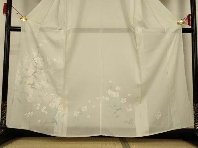 平和屋着物＊夏物 訪問着 絽 草花文 正絹 逸品 AABG7512jd