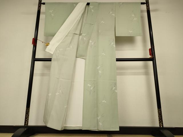 平和屋着物＊夏物 小紋 絽 草花文 正絹 逸品 AABG7513jd