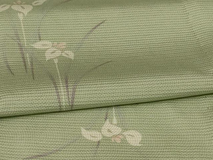 平和屋着物＊夏物 小紋 絽 草花文 正絹 逸品 AABG7513jd