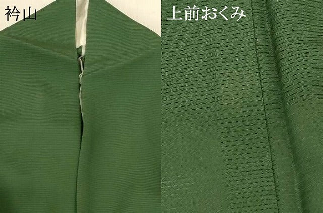 平和屋着物＊夏物 色無地 絽 老竹色 正絹 逸品 AABG7514jd