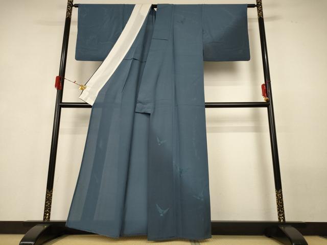 平和屋着物＊夏物 染色作家 斉藤三才 訪問着 縦絽 刺繍 飛鳥文 暈し染め 正絹 逸品 AABG7516jd