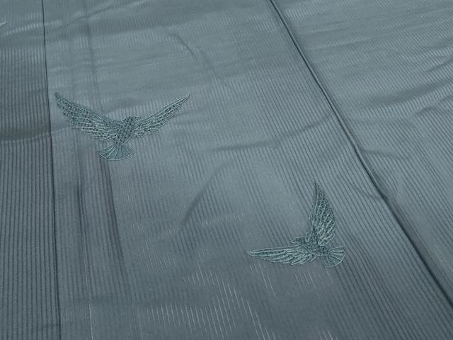 平和屋着物＊夏物 染色作家 斉藤三才 訪問着 縦絽 刺繍 飛鳥文 暈し染め 正絹 逸品 AABG7516jd