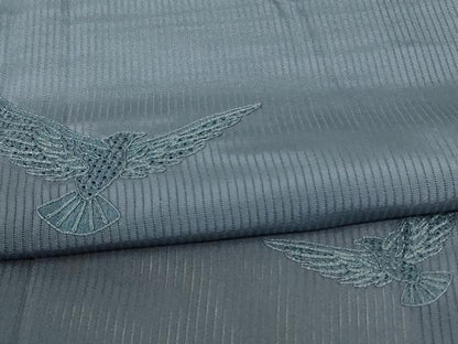 平和屋着物＊夏物 染色作家 斉藤三才 訪問着 縦絽 刺繍 飛鳥文 暈し染め 正絹 逸品 AABG7516jd
