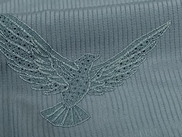 平和屋着物＊夏物 染色作家 斉藤三才 訪問着 縦絽 刺繍 飛鳥文 暈し染め 正絹 逸品 AABG7516jd