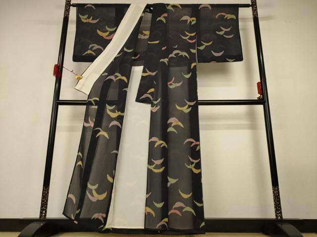 平和屋着物＊夏物 小紋 紗 芝文 正絹 逸品 AABG7517jd
