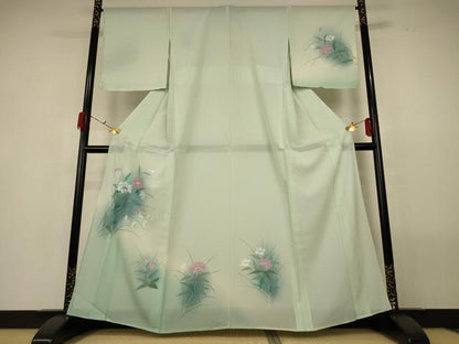 平和屋着物＊夏物 訪問着 絽 手描き 草花文 暈し染め 正絹 逸品 未使用 AABG7519jd