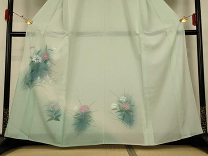 平和屋着物＊夏物 訪問着 絽 手描き 草花文 暈し染め 正絹 逸品 未使用 AABG7519jd