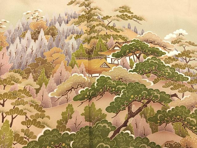 平和屋着物●豪華色留袖　風景松文　正絹　逸品　AABG7521ph
