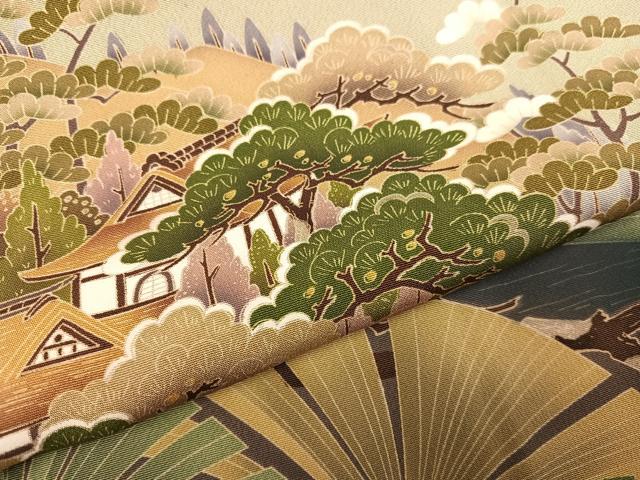 平和屋着物●豪華色留袖　風景松文　正絹　逸品　AABG7521ph