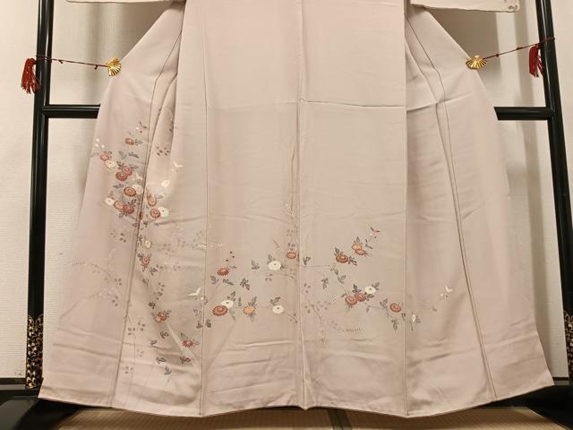 平和屋着物●訪問着　友禅　枝花文　正絹　逸品　AABG7523ph