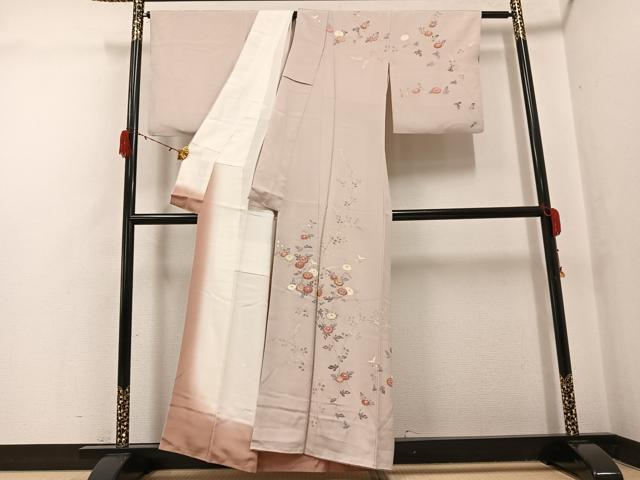 平和屋着物○訪問着 友禅 枝花文 正絹 逸品 AABG7523ph