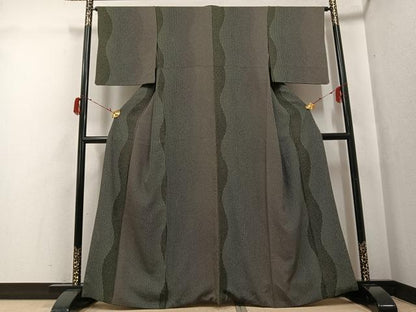 平和屋着物●上質な小紋　間道　正絹　逸品　AABG7534ph