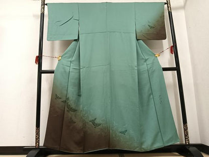 平和屋着物●染色作家　斉藤三才　訪問着　三才鳥　暈し染め　正絹　逸品　AABG7537ph