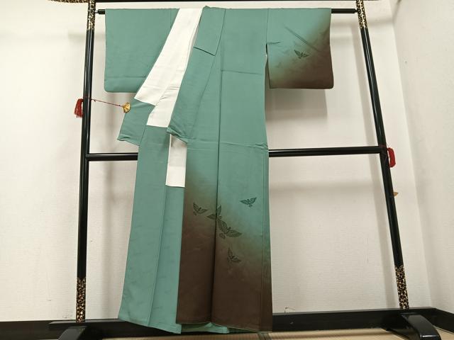 平和屋着物●染色作家　斉藤三才　訪問着　三才鳥　暈し染め　正絹　逸品　AABG7537ph