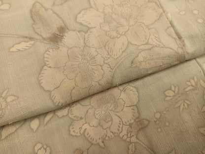 平和屋着物●上質な小紋　紬地　草花文　正絹　逸品　AABG7538ph