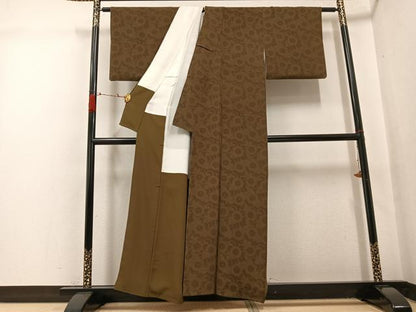 平和屋着物●重要無形文化財　人間国宝　中村勇二郎　江戸小紋　古代菊　正絹　逸品　AABG7547ph
