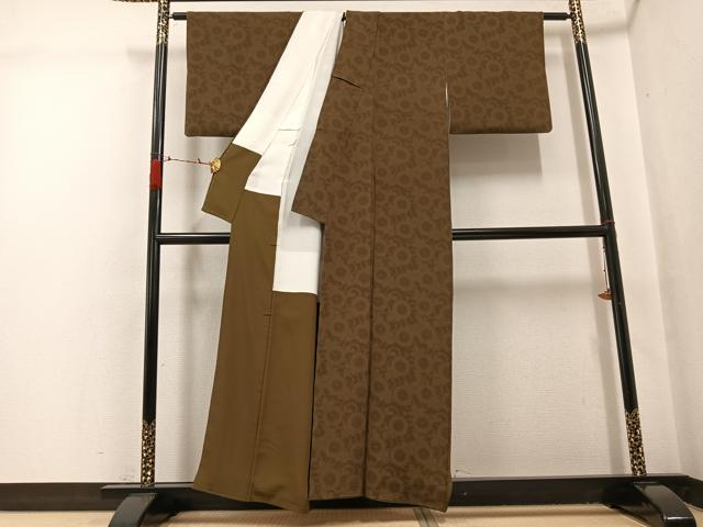 平和屋着物●重要無形文化財　人間国宝　中村勇二郎　江戸小紋　古代菊　正絹　逸品　AABG7547ph